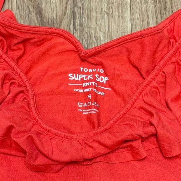 Torrid Super Soft V-Neck Ruffle Tank - Picture 2 of 3